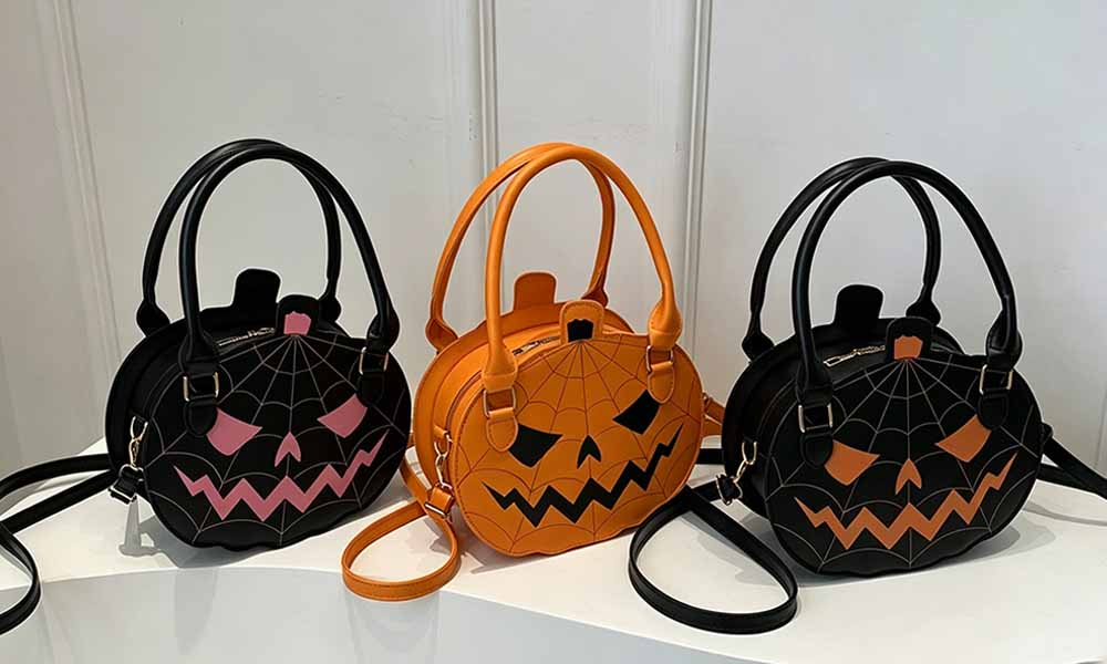 Pumpkin Shaped PU Shoulder Crossbody Bag for Halloween and Everyday Wear