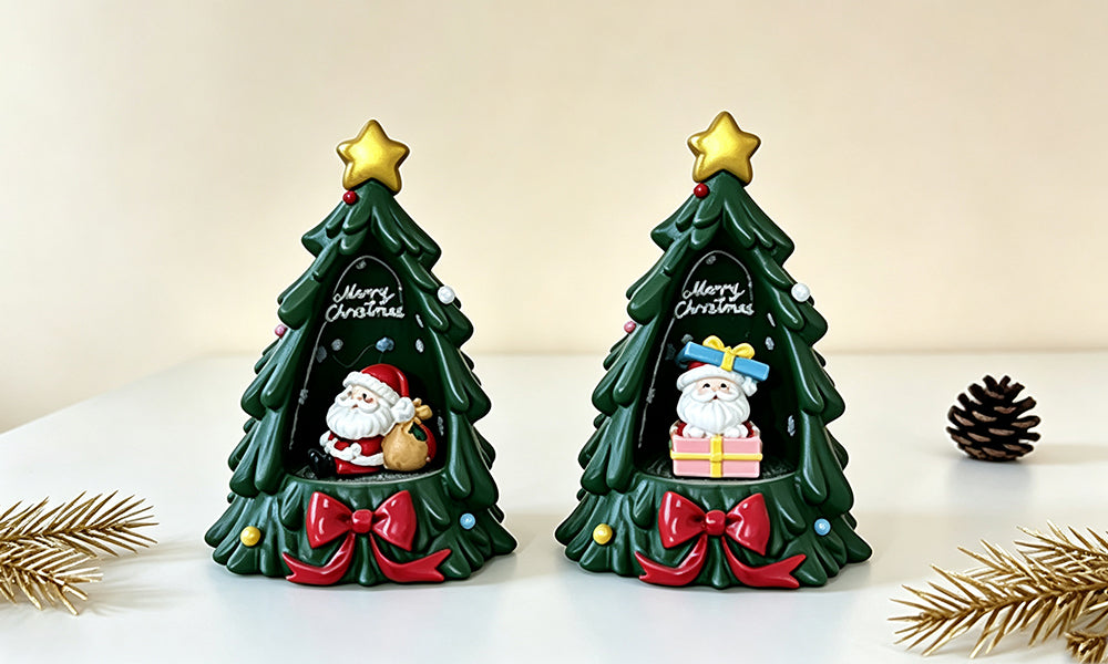 Christmas Tree Resin Ornament for Home Living Room Decoration
