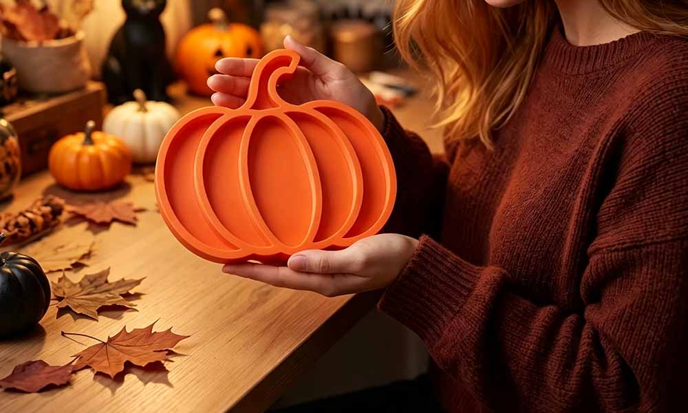 1/2PCS 3D Printed Halloween Pumpkin Storage Tray Jewelry Organizer Box