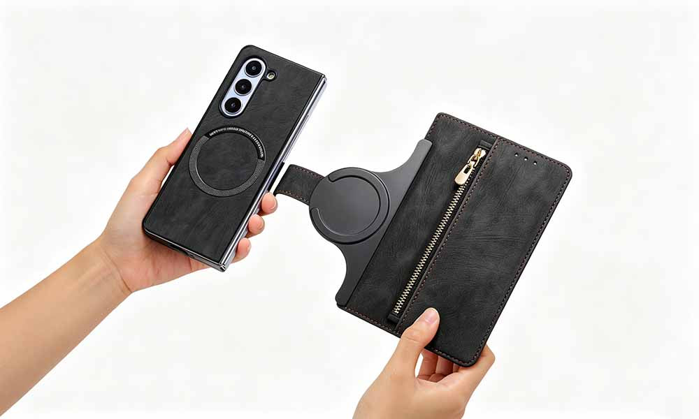 2 in 1 Easy Attached Detachable Wallet Case for Samsung Galaxy Z Fold 5
