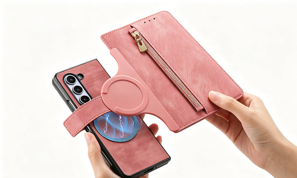 2 in 1 Easy Attached Detachable Wallet Case for Samsung Galaxy Z Fold 5