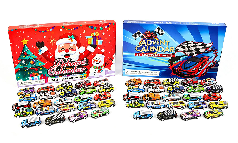 24 Day Christmas Advent Calendar with 24 Die Cast Alloy Toy Cars
