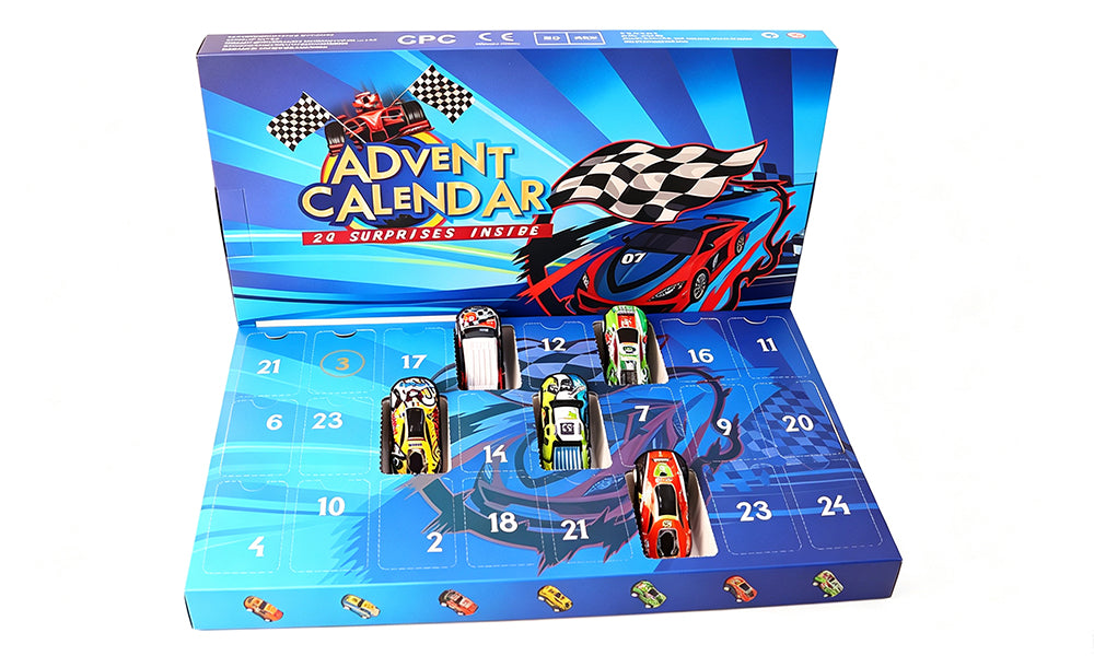 24 Day Christmas Advent Calendar with 24 Die Cast Alloy Toy Cars