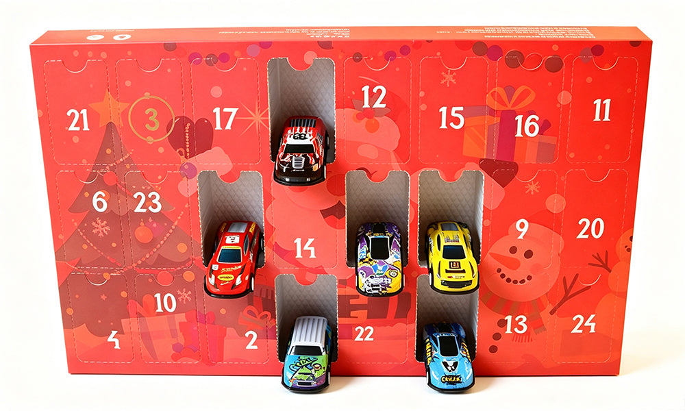 24 Day Christmas Advent Calendar with 24 Die Cast Alloy Toy Cars