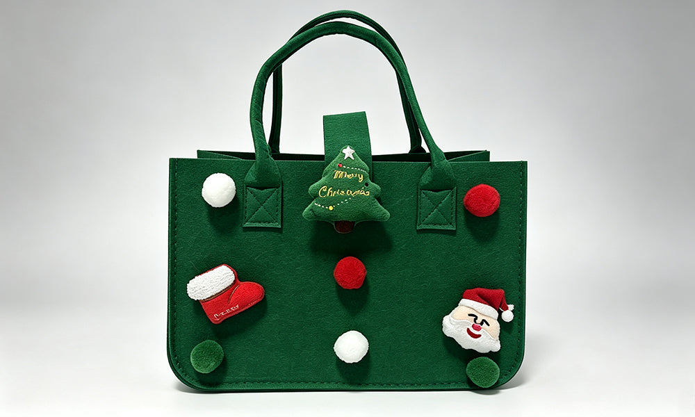 2 PCS Christmas Cartoon Felt Tote Gift Bags