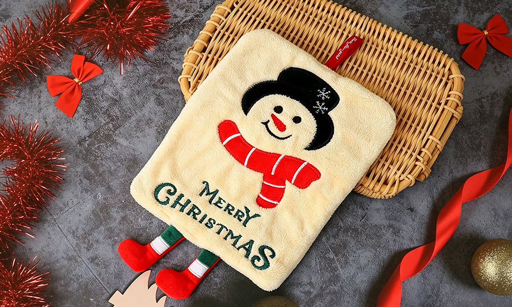 4/8PCS Thick Plush Christmas Hanging Hand Towels with Loops
