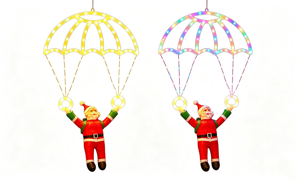 USB LED Parachute Santa Christmas Window Decoration