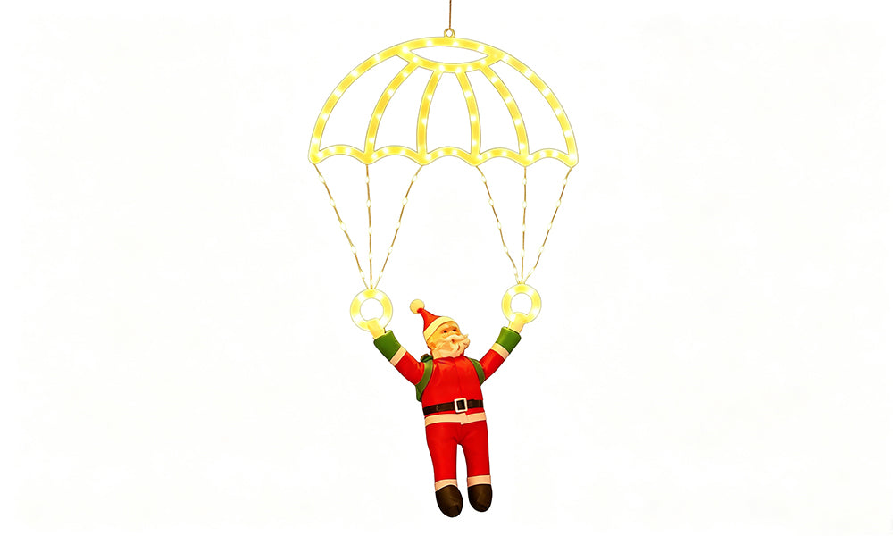 USB LED Parachute Santa Christmas Window Decoration