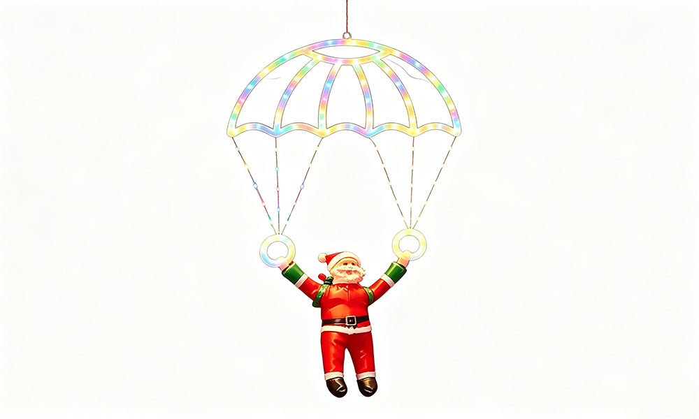 USB LED Parachute Santa Christmas Window Decoration