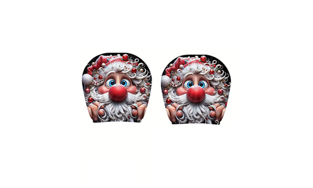 2 PCS Double Sided Christmas Auto Seat Headrest Covers
