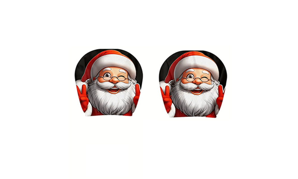 2 PCS Double Sided Christmas Auto Seat Headrest Covers