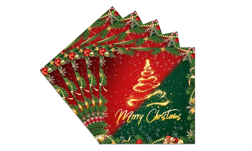 140 Piece Christmas Party Tableware Set Red Green Gold Holiday Design
