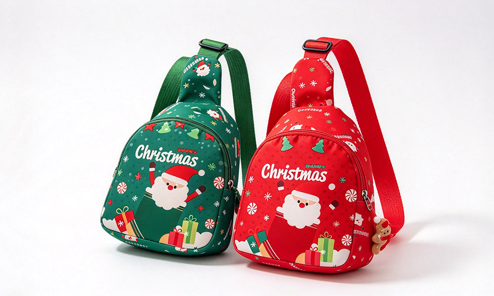 2 PCS Santa Christmas Gift Mini Backpacks for Boys Girls