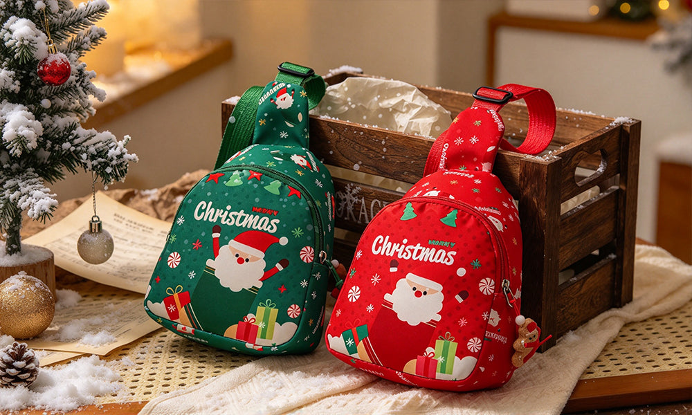 2 PCS Santa Christmas Gift Mini Backpacks for Boys Girls