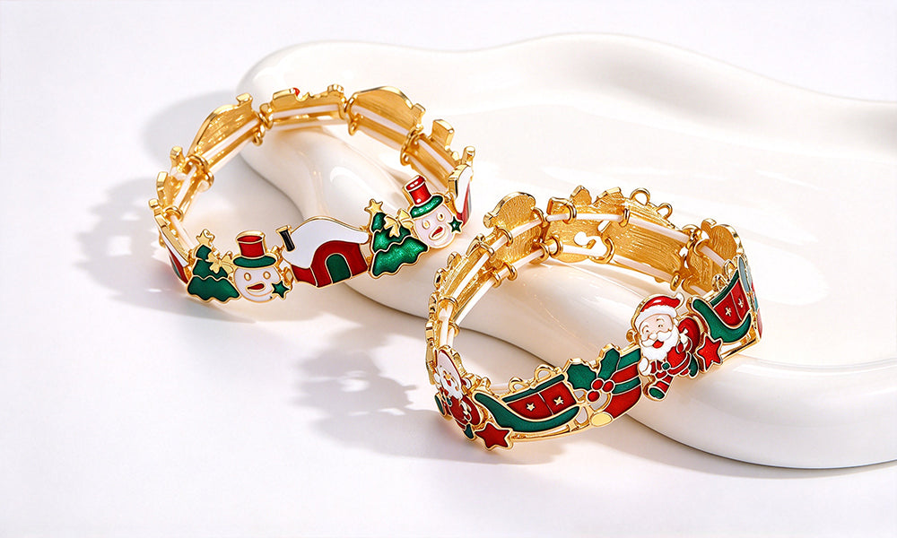4 PCS Adjustable Alloy Christmas Cartoon Bracelets