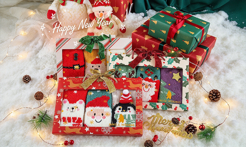 Winter Thickened Christmas Sock Gift Box for Women One Size