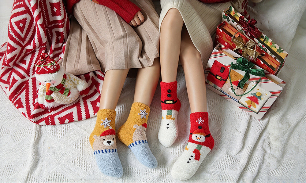 Winter Thickened Christmas Sock Gift Box for Women One Size