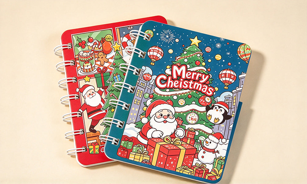 8PCS Christmas A7 Spiral Pocket Notebooks with Lined Paper