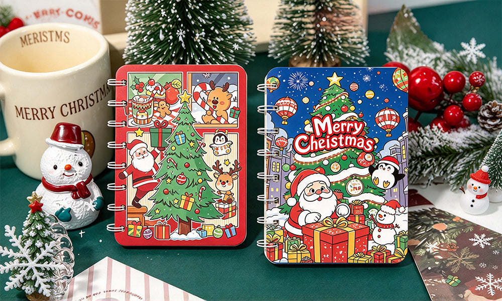 8PCS Christmas A7 Spiral Pocket Notebooks with Lined Paper