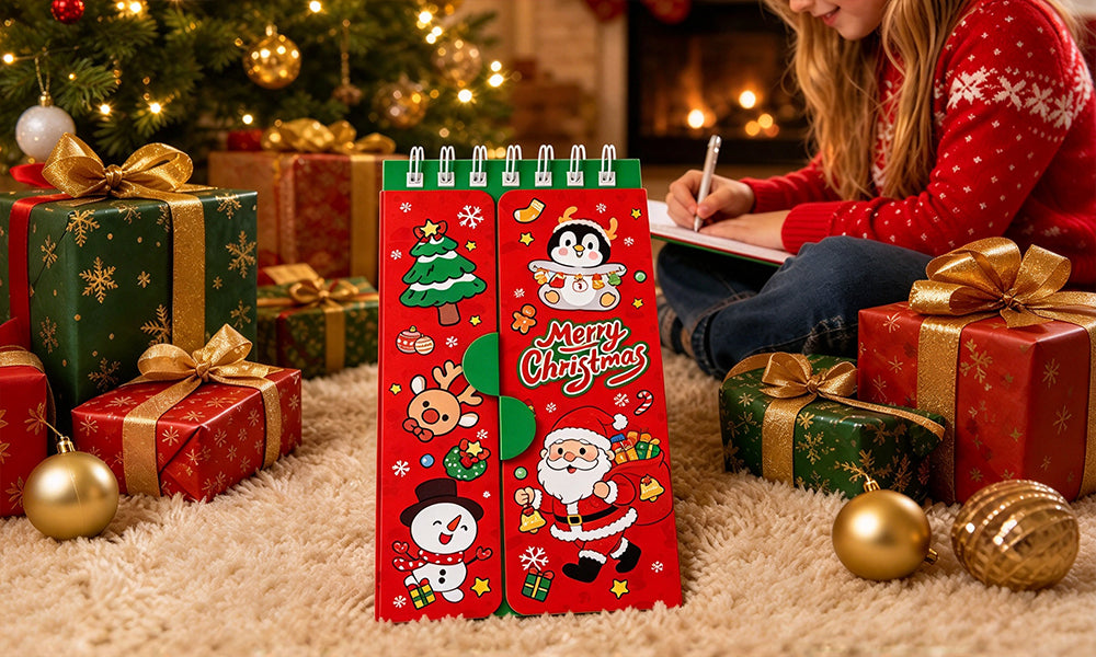 2/4PCS Christmas Spiral Vocabulary Pocket Notebooks 80 Sheets