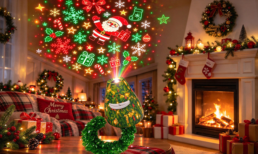 Christmas LED Projector Night Light 6 Films USB Powered