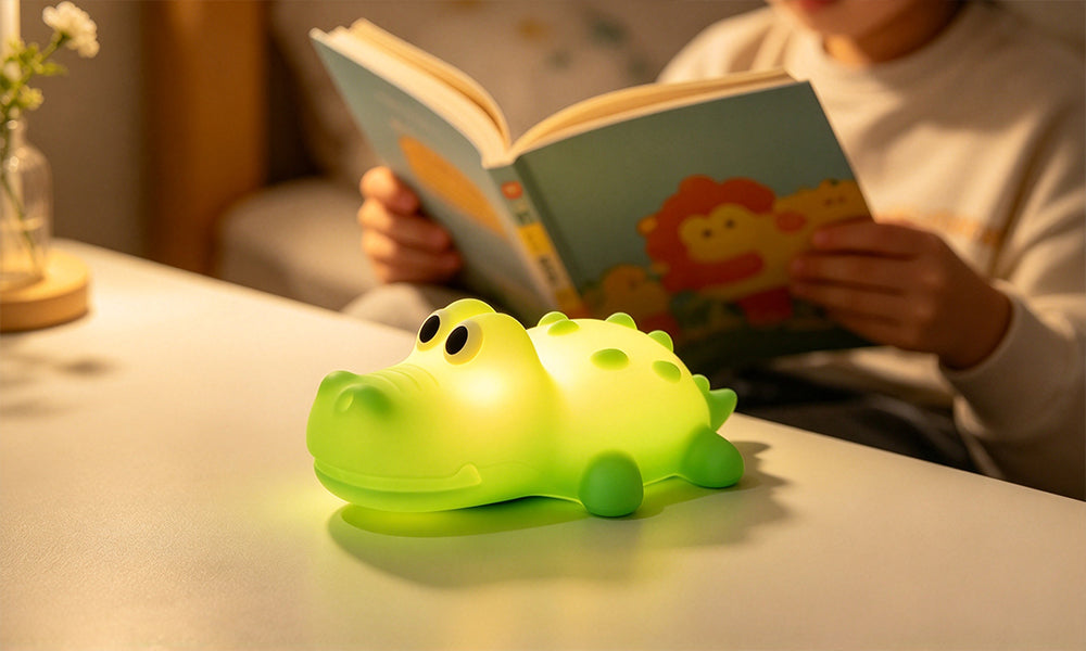 Crocodile Silicone Night Light RGB Color Changing Tap Lamp
