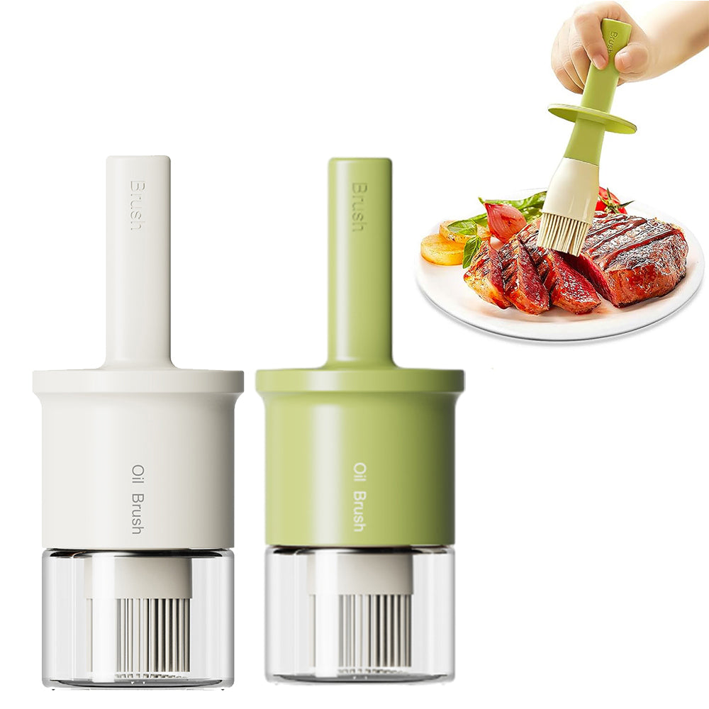 2Pcs Glass Oil Dispenser Bottle with Heat Resistant Silicone Basting Brush