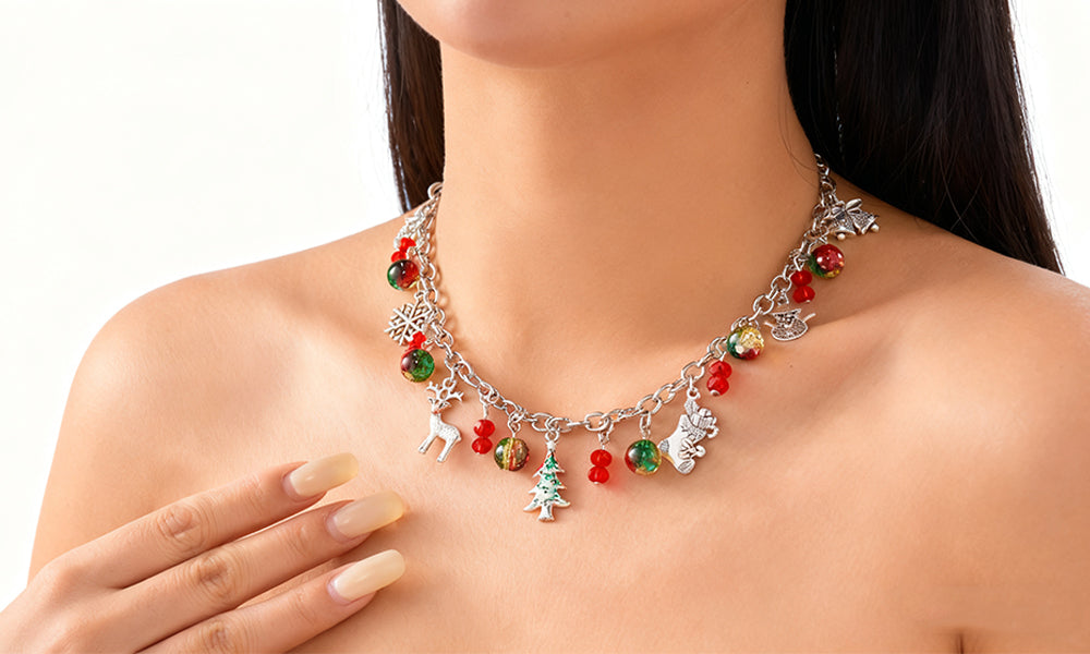 Christmas Necklace Jingle Bell Pendant Necklace
