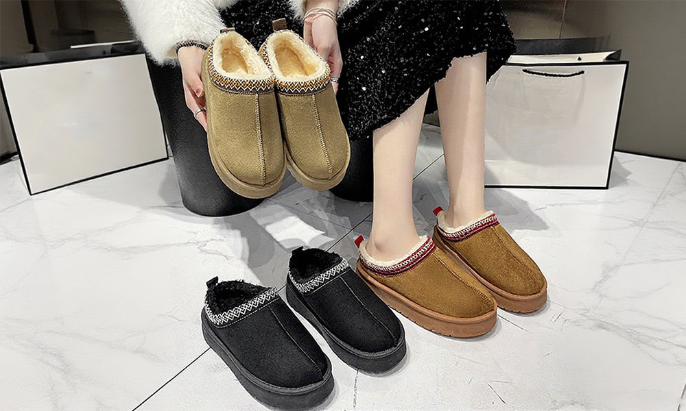Pair of Slip On Warm Slippers for Women