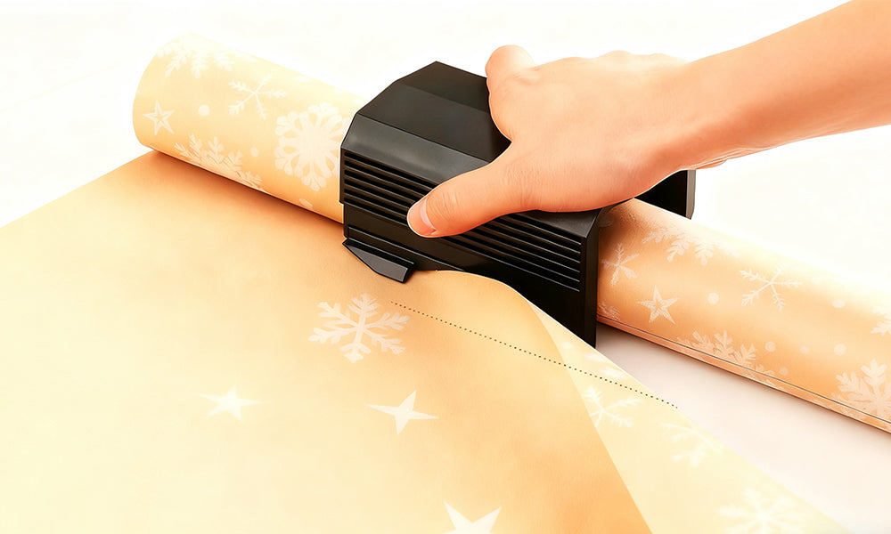 2PCS Wrapping Paper Cutter Set Gift Wrap Roll Cutting Tool for Christmas and Crafting