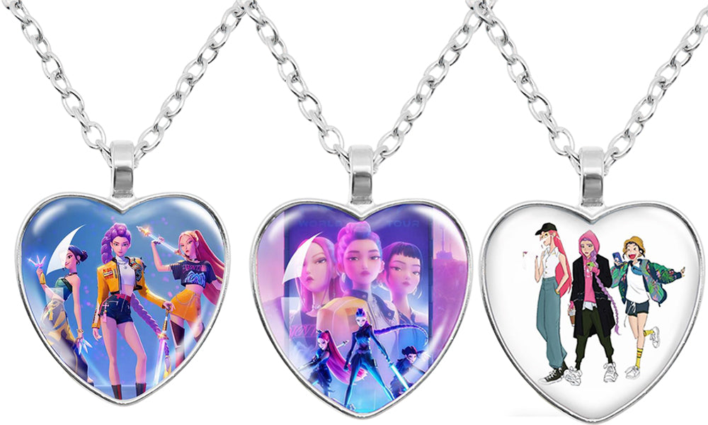 Heart Pendant Necklace Eternity Gem Demon Hunters Style Cosplay Necklace