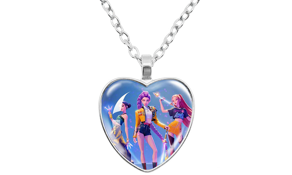 Heart Pendant Necklace Eternity Gem Demon Hunters Style Cosplay Necklace