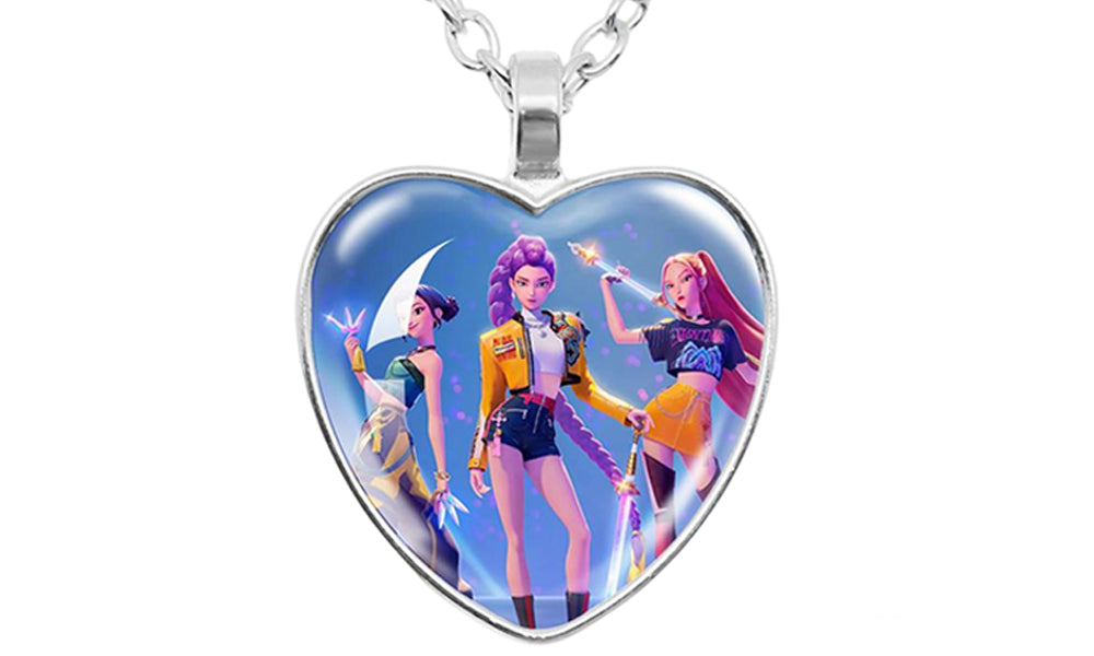 Heart Pendant Necklace Eternity Gem Demon Hunters Style Cosplay Necklace