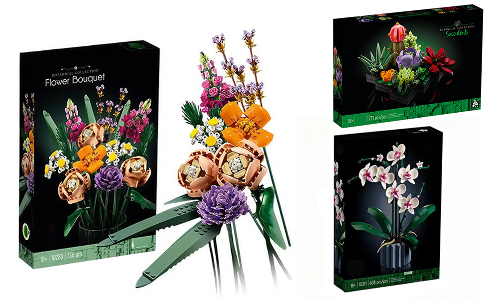 Lego Inspired Bouquet Block Set for Adults Artificial Flower Building Set