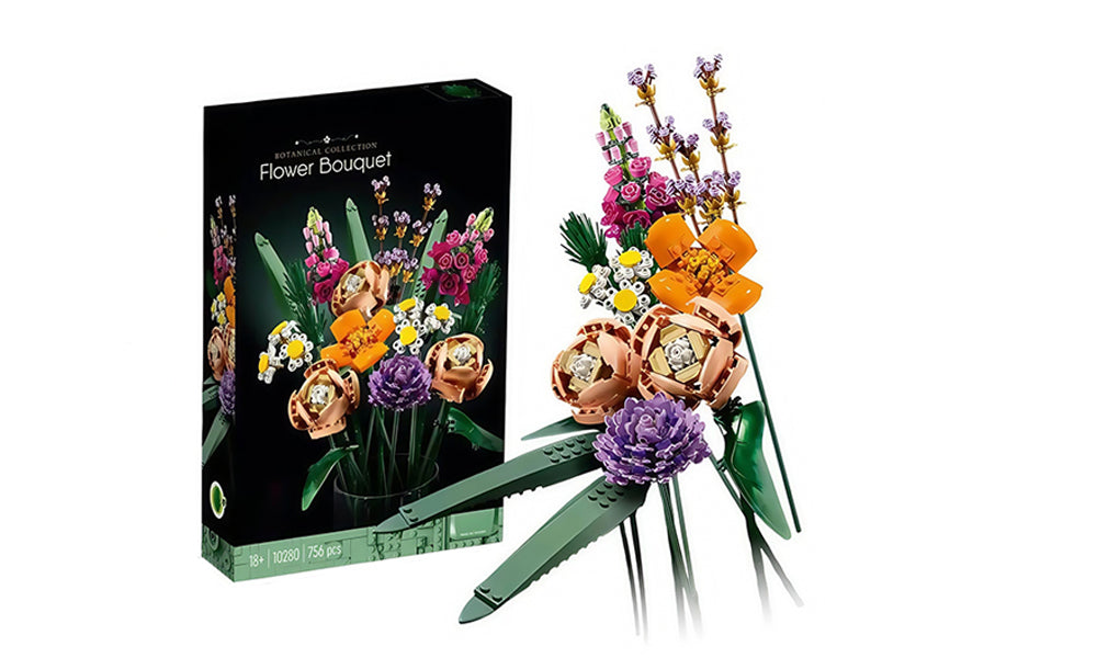Lego Inspired Bouquet Block Set for Adults Artificial Flower Building Set
