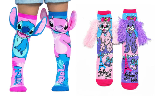 2 Pairs of Cartoon-Inspired Funky Socks