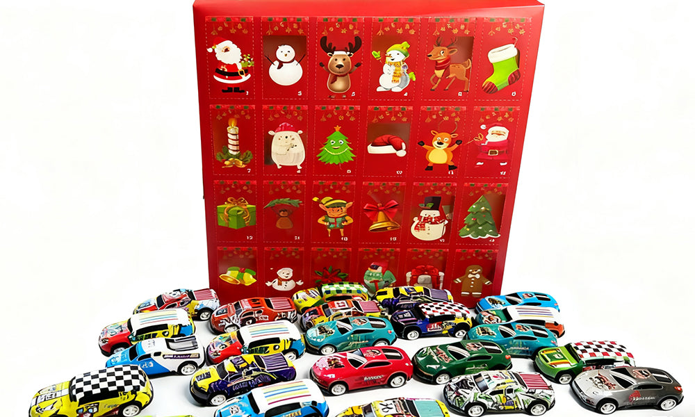 Alloy Pull Back Car Advent Calendar for Kids and Adults Surprise Box
