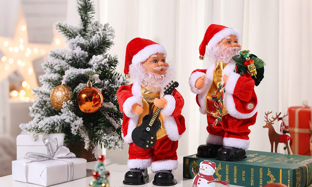 Electric Dancing Santa Claus with Guitar and Music Christmas Decoration Toy