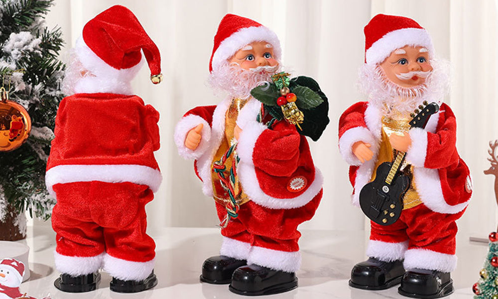Electric Dancing Santa Claus with Guitar and Music Christmas Decoration Toy