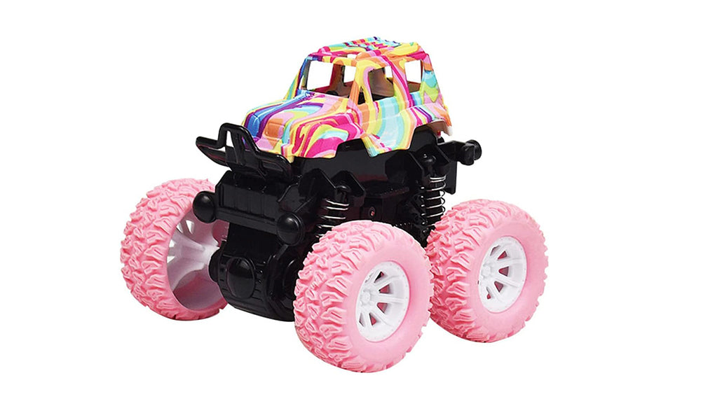 4Pcs Colorful 360 Degrees Rotating Mini Off-Road Toy Cars Kids Pull Back Cars