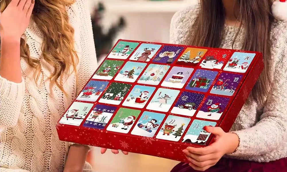 24 Days Funny Christmas Socks Countdown Calendar 12 Pairs Unisex Socks for Adult