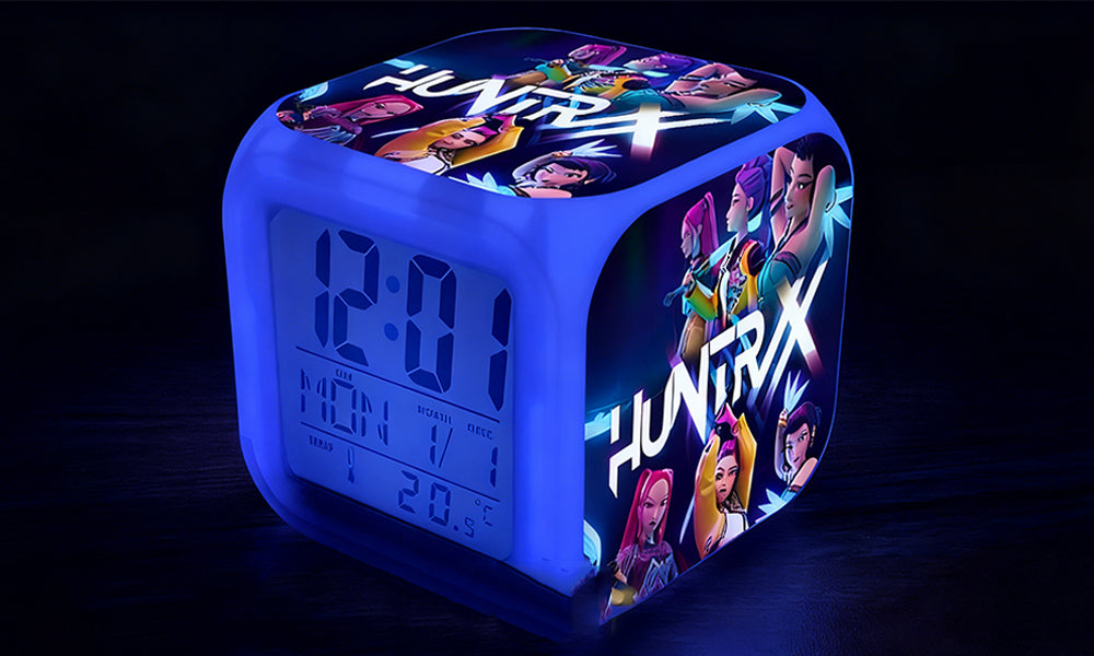 Batterry Powred Kpop Demon Hunters-Inspired Mtifunctional RGB Alarm Clock