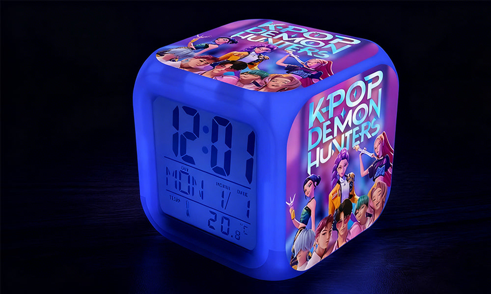 Batterry Powred Kpop Demon Hunters-Inspired Mtifunctional RGB Alarm Clock