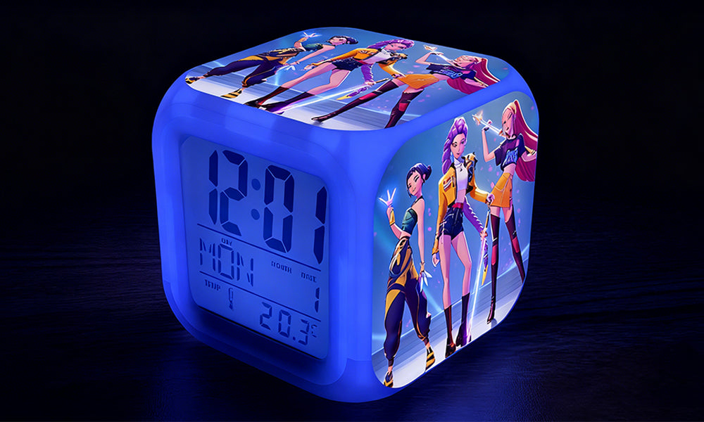Batterry Powred Kpop Demon Hunters-Inspired Mtifunctional RGB Alarm Clock