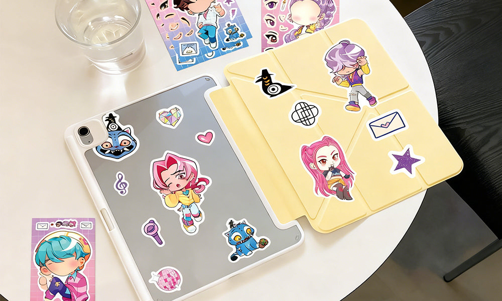 40 Sheets K Pop Demo Hunter Inspired DIY Dress-Up Stickers Reusable Creative Face Stickers