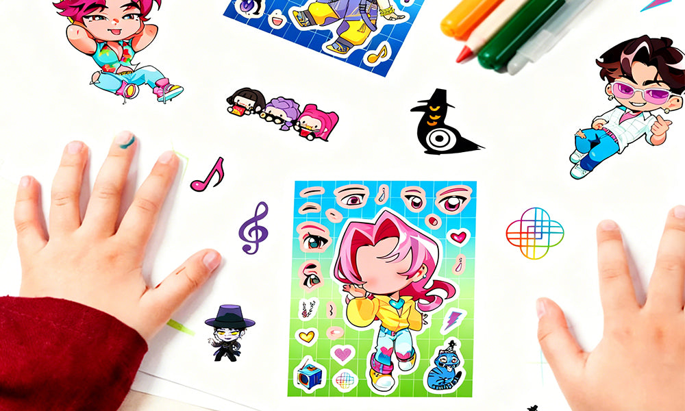 40 Sheets K Pop Demo Hunter Inspired DIY Dress-Up Stickers Reusable Creative Face Stickers