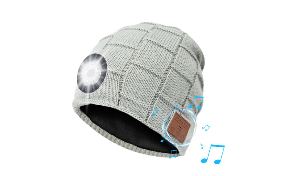 Bluetooth Beanie with Light Wireless Headphones with Knitted Gloves