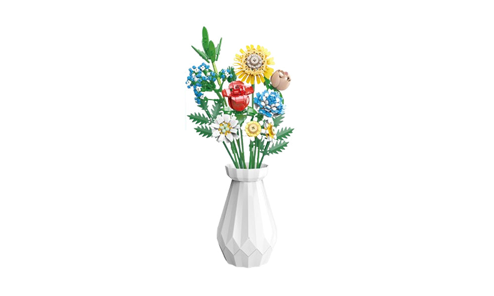 Bouquet Block with Vase Artificial Flower Building Set for Age Over 8