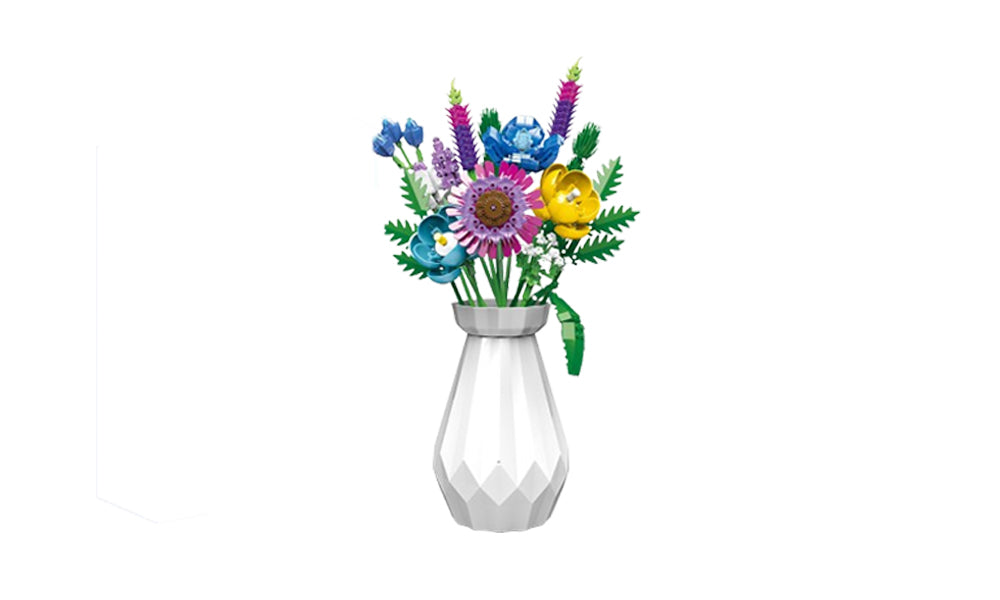 Bouquet Block with Vase Artificial Flower Building Set for Age Over 8