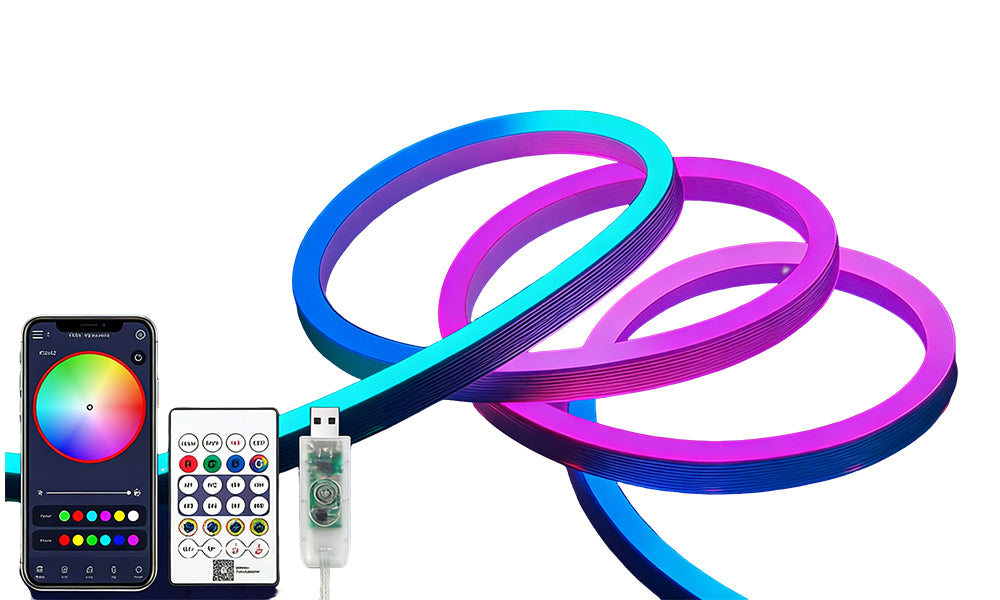 RGB Flexible Neon LED Strip Light 2m/3m for Indoor and Outdoor Decoration